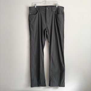 Prana Mens Brion Pants Standard Fit Work Hiking Tech Stretch Grey Size 36x32